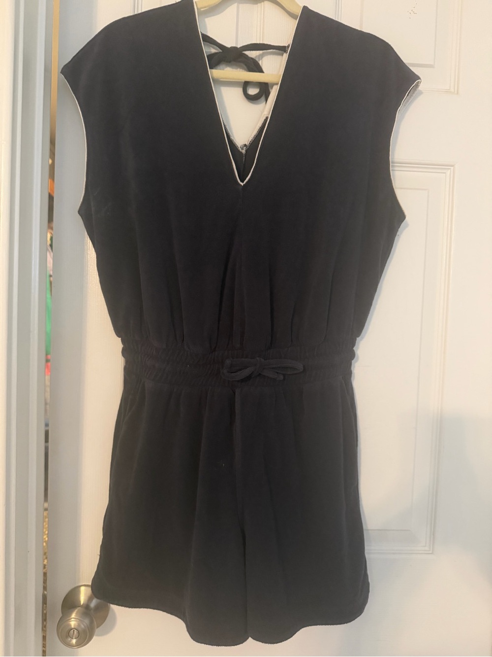 Summersalt Navy and White Terry Romper